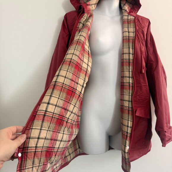 Vintage Misty Harbor Burgundy Hooded Jacket | Plaid Lined | Medium - Picture 3 of 11